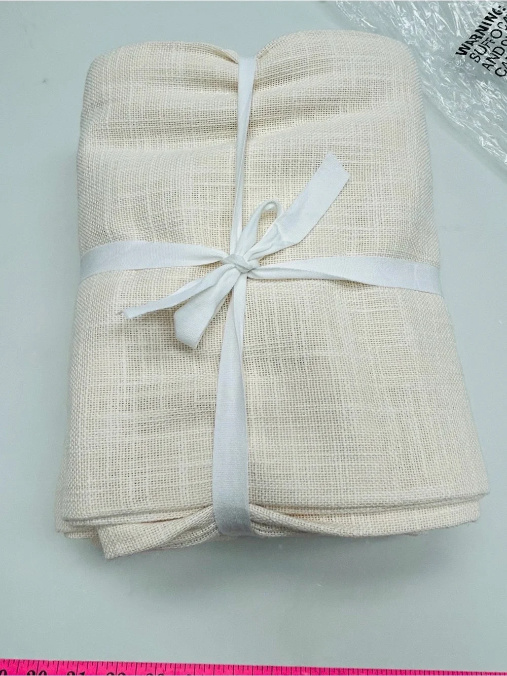 NWOT QUINCE Set Of 2 48x84 Cotton Sheer Curtains Ivory 9311